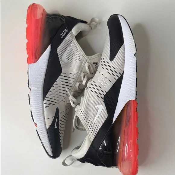 Nike Air Max 270 White and Black with Red Accents - Picture 3 of 8